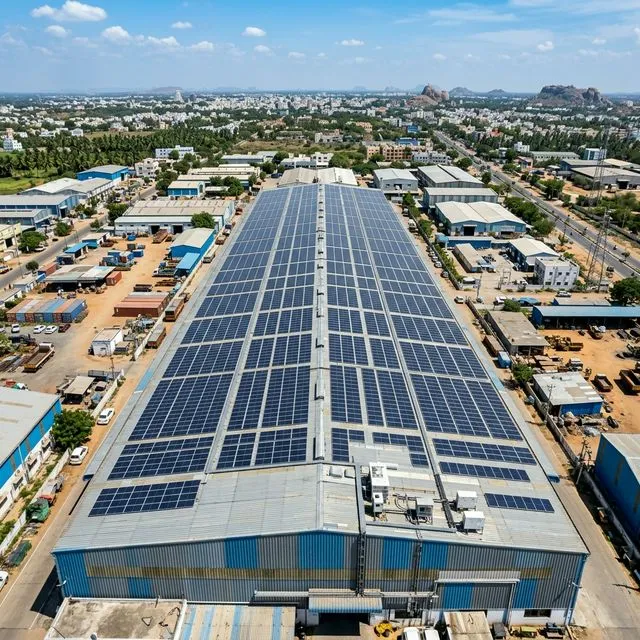 Industrial warehouse solar panel installation Manapparai