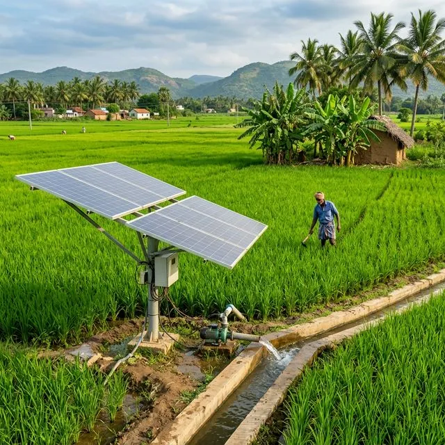 Agricultural solar water pump installation Manapparai