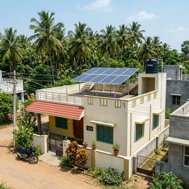 Home solar power system array Manapparai