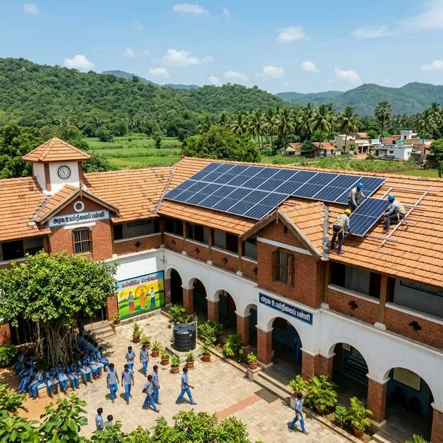 Govt School solar installation Manapparai